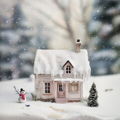 Naklejka premium Small concept home diorama/ Real Estate 