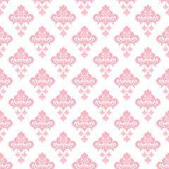 Damask vector seamless pattern element. Vector classical luxury old fashioned damask ornament, royal victorian seamless texture for wallpapers, textile, wrapping. Vintage exquisite floral baroque temp