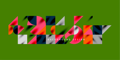 Triangles, round triangles and circles techno art. Vector Illustration For Wallpaper, Banner, Background, Card, Book Illustration, landing page
