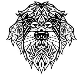 Obraz premium Wirehaired Pointing Griffon Mandala Tattoo 