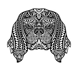 Fototapeta premium Cavalier King Charles Spaniel Mandala Tattoo 