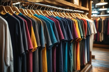 Colorful Shirts on Hangers