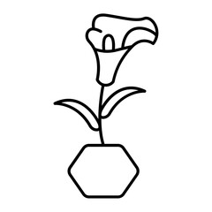Calla Lily icon. outline icon
