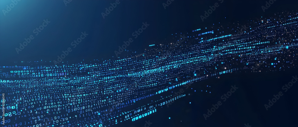 Poster a flat vector illustration of a coding concept, deep blue theme, technology background, code snippet