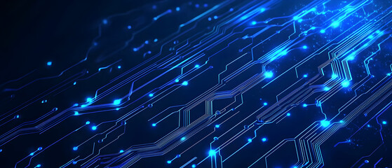 A flat vector illustration of a coding concept, deep blue theme, technology background, code snippets flowing across, binary codes integrated into the design, subtle glow effects, dark blue tones