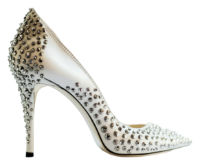 PNG Rhinestone-adorned white stiletto heel