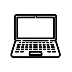 laptop computer outline vector illustration isolated 