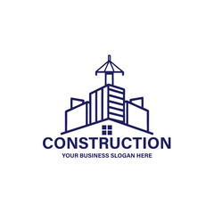 Obraz premium develop real estate, property, luxury, home, roofing realtor building logistics and construction business logo design