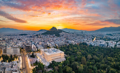 Athens, Greece Downtown Skyline Panorama