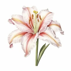 Flowers on white background Created with Generative AI technology.