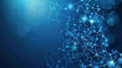Abstract Network Structure on Blue Background