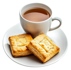PNG Tea and pastries on a white plate