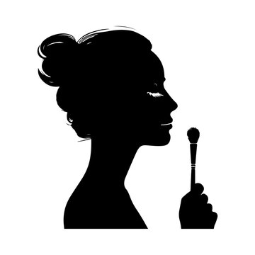 recommend clip art: Beautician silhouette vector illustration