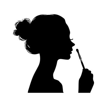 recommend clip art: Beautician silhouette vector illustration