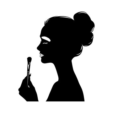 recommend clip art: Beautician silhouette vector illustration