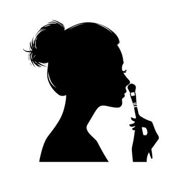 recommend clip art: Beautician silhouette vector illustration