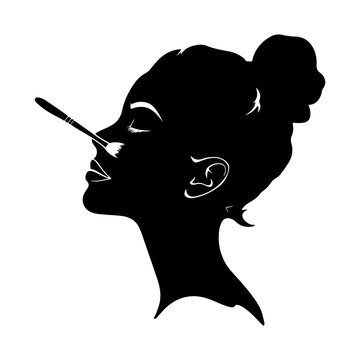 recommend clip art: Beautician silhouette vector illustration