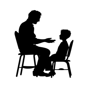 recommend clip art: Behaviour therapy silhouette vector illustration