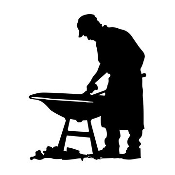 recommend clip art: Blacksmith silhouette vector illustration