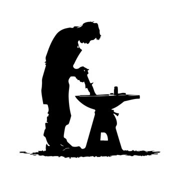 recommend clip art: Blacksmith silhouette vector illustration