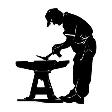 recommend clip art: Blacksmith silhouette vector illustration