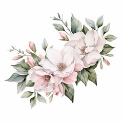 Fototapeta premium Flowers on white background Created with Generative AI technology.