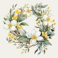 Flowers on white background Created with Generative AI technology.