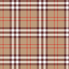 Tartan plaid checkered Scottish texture for fabrics print, textile and wallpaper. Seamless trending clothing pattern.