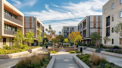 Obraz premium Student Housing in Irvine, California: Modern Architecture at University Campus