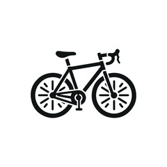 Fototapeta premium Classic Bicycle Illustration Sleek Black Bike on White Background, Ideal for Cycling and Transportation Concepts