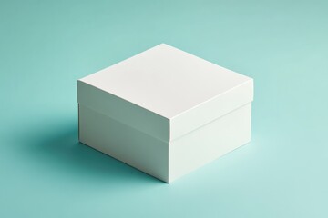 Fototapeta premium Slide Box Mockup: Square Cardboard Package Design Template