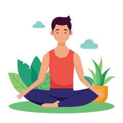 Yoga Vector Illustration - Peaceful and Mindful Poses for Wellness and Meditation