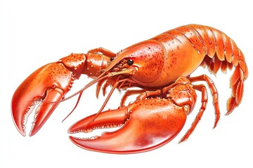 Lobster Clipart. Fresh Meat from Grocery Butcher for Cute Food Eating Art