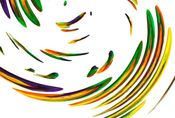 Colorful painted brush strokes on a white background modern abstract art