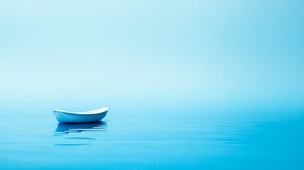 Naklejka premium The image could be named A serene scene of a boat sailing on turquoise waters near a tropical island, under a clear blue sky