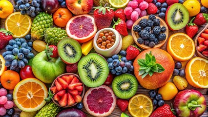Vibrant assortment of fruits arranged in an eye-catching display for photography