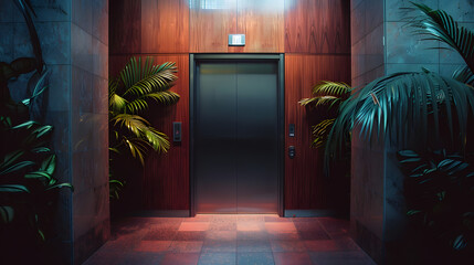 clean elevator in lobby