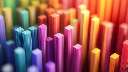 Obraz premium Vibrant Geometric Architectural Prism Kaleidoscopic Abstract Background