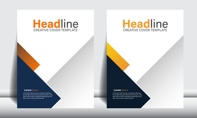Corporate simple layout book cover template, book cover, annual report, cover template, With two creative colors modern book cover design