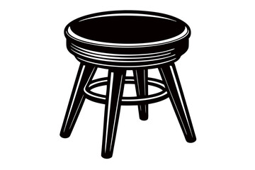 Creative Chair and Bench Silhouette Vector Art Illustration 