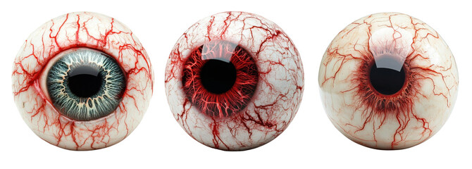 PNG A stunning collection of realistic eyeballs showcasing intricate details and vibrant colors, ideal for artistic and medical projects.