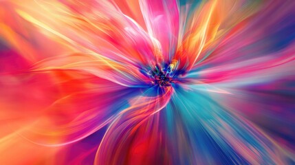 Obraz premium Abstract sign of vibrant, beautiful nature for humans, set against a dynamic futuristic background, symbolizing harmony and connection