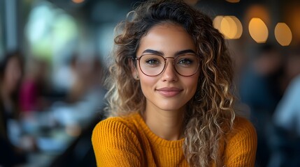 Businesswoman leading a team meeting, sharing marketing strategy insights with colleagues in a contemporary workspace