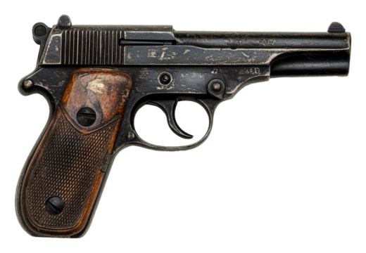 PNG Vintage pistol displayed on a neutral background