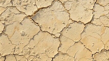 Fototapeta premium Cracked Dry Earth Texture, Parched Yellow Surface
