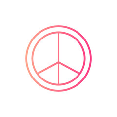 peace symbol gradient icon