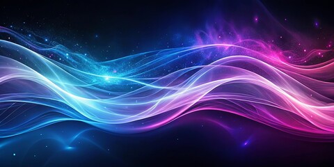 Fototapeta premium Abstract wave wallpaper with cosmic symbolism and a smokey background in dark blue and light magenta colors