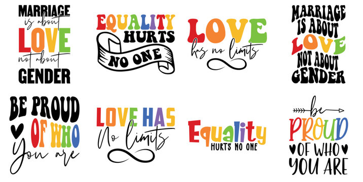 Fototapeta Vibrant Pride Inscriptions, Quotes Pack Vector Illustration for Decal, Newsletter, Announcement