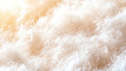 Obraz premium Close-up of soft, fluffy fabric texture illuminated by warm sunlight, perfect for backgrounds and textile-related projects.