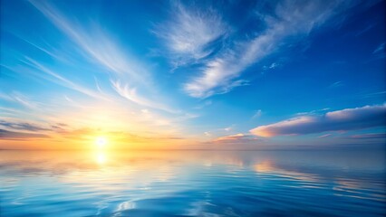 Naklejka premium Tranquil gradient sky blue background transitioning to a serene and peaceful atmosphere
